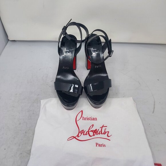 Christian Louboutin Movida Sabina Black Patent Platform Sandal - Picture 6 of 12